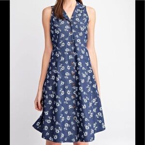 Denim Floral Dress by Easel, small